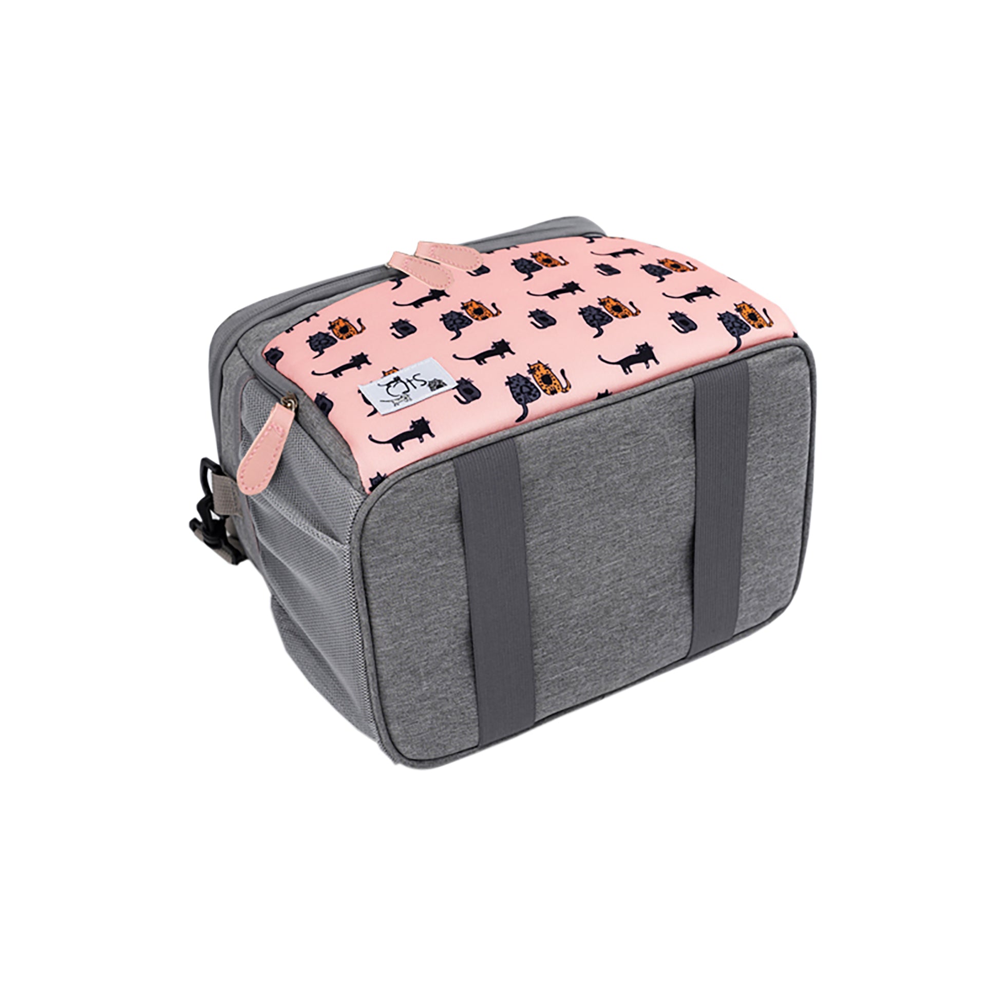 Biggdesign Katzen Isolierte Tasche in Pink mit Katzenmuster, ideal für die Aufbewahrung von Speisen und Getränken.